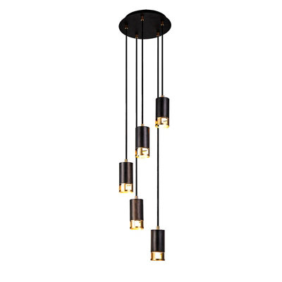 Discovery Atlanta 5 Light Cascade Ceiling Pendant Gold from B&Q