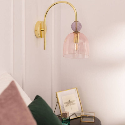 Edit Baudelaire Glass Wall Light Pink from B&Q