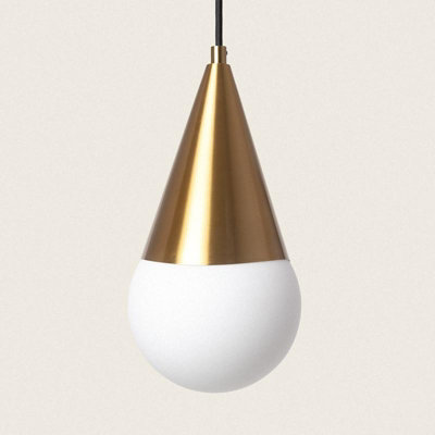 Edit Tenul Glass Ceiling Pendant Light Gold from B&Q