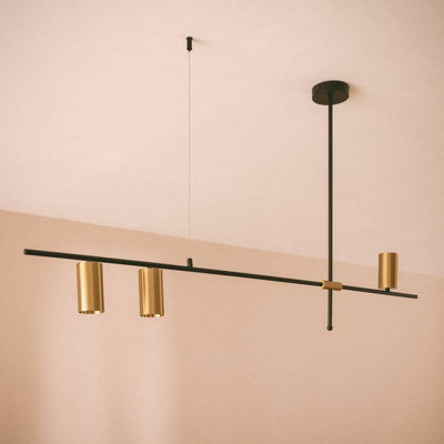 Edit Auzoa 3 Light Bar Ceiling Pendant Gold from B&Q