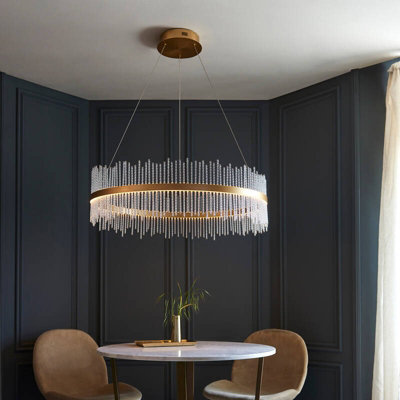 Luxia Langham 890 Led Glass Chandelier Brushed Gold from B&Q