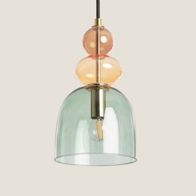 Edit Baudelaire Glass Ceiling Pendant Light Green from B&Q
