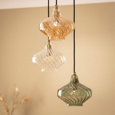 Edit Blas Glass 3 Light Cascade Ceiling Pendant Multicolour from B&Q