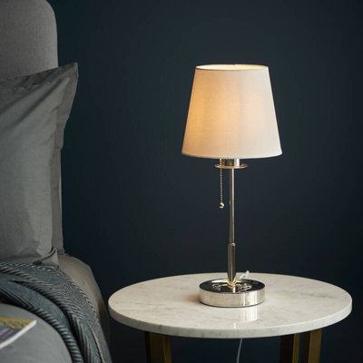 B&Q -  Ambleside Table Lamp Polished Nickel