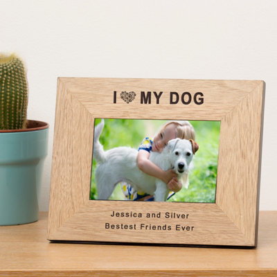  - Personalised I Love My Dog Wood Picture Frame 7 X 5