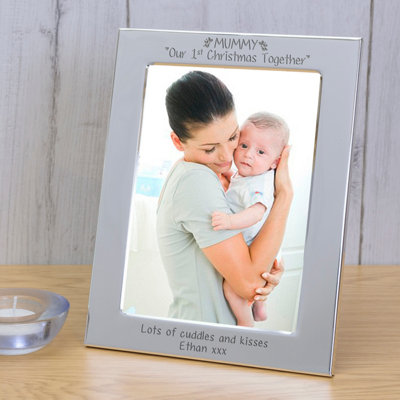  - Personalised Mummy Our 1St Christmas Together Silver Plated Picture Frame 7 X 5