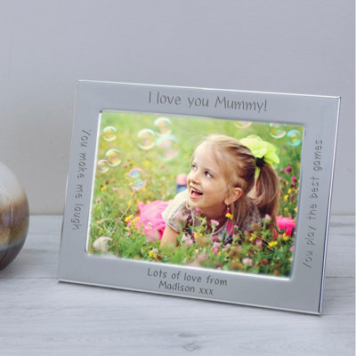  - Personalised I Or We Love You Mummy Silver Plated 7 X 5 Picture Frame