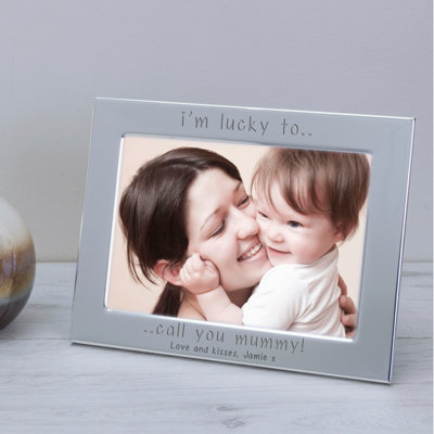  - Personalised I'm We're Lucky To Call You Mummy Silver Plated 7 X 5 Picture Frame - Image 3