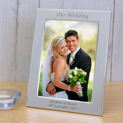 - Personalised Our Wedding Silver Plated Picture Frame 6 X 4 Inch