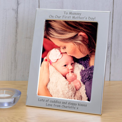 - Personalised To Mummy On Our First Mother's Day Silver Plated 6X4 Picture Frame - Image 3