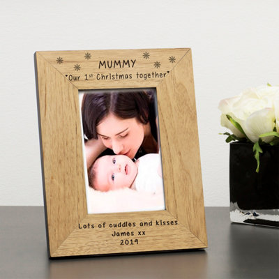  - Personalised Mummy Our 1St Christmas Together Wood Picture Frame 6 X 4