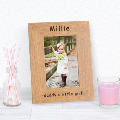  - Personalised Daddy's Little Girl Wood Picture Frame 6 X 4