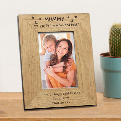 - Personalised Mummy Love You To The Moon And Back Wood Picture Frame 6 X 4