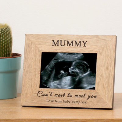  - Personalised Can't Wait To Meet You Baby Scan Wood Picture Frame 6 X 4