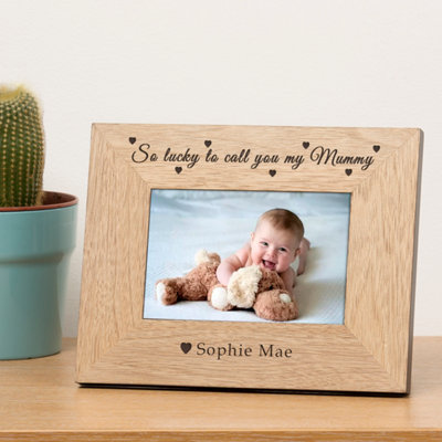  - Personalised So Lucky To Call You My Mummy Wood Picture Frame 6 X 4