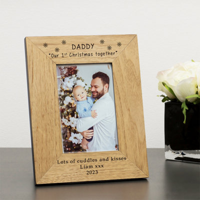  - Personalised Daddy Our 1St Christmas Together Wood Picture Frame 7 X 5