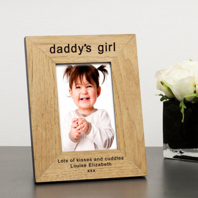 Uniqueful Unisex Beige Personalised Daddy's Wood Picture Frame 7X5 For Dad In | Size: 1 Pack - Image 3
