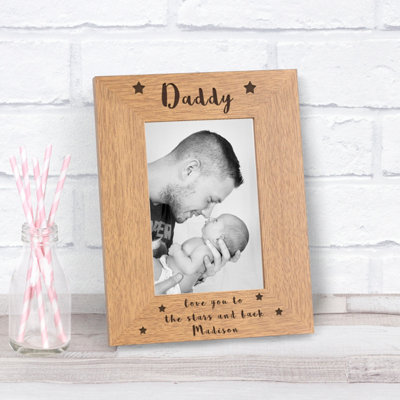  - Personalised Daddy Love You To The Stars And Back Wood Picture Frame 7 X 5