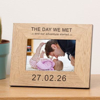  - Personalised The Day We Met Wood Picture Frame 7 X 5