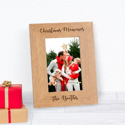  - Personalised Christmas Memories Wood Picture Frame 7 X 5 Inches