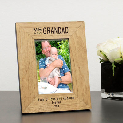  - Personalised Me And Grandad Wood Picture Frame 7 X 5 Inch