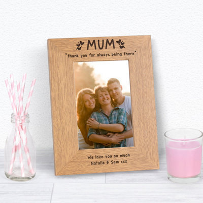  - Personalised Oak Finish Wood Picture Frame 245 X 195mm Mum Thank You For Always Being There