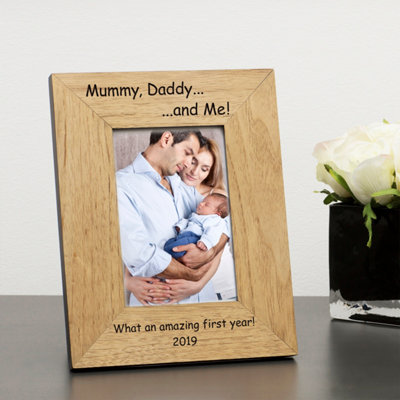  - Personalised Happy 1St Mother's Day Mummy Wood Picture Frame 7 X 5