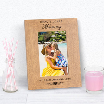  - Personalised Loves Mummy Wood Picture Frame 7 X 5