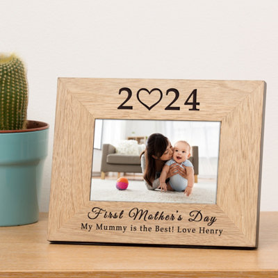 - Personalised First Mother's Day Wood Picture Frame 7 X 5