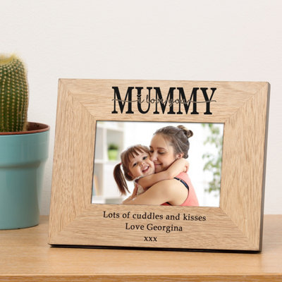 - Personalised Mummy I We Love You Wood Picture Frame 7 X 5