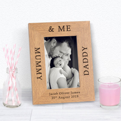  - Personalised Mummy Daddy And Me Wood Picture Frame 7 X 5 Inches