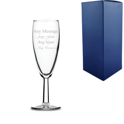  - Personalised Engraved 5.25Oz Saxon Champagne Flute Glass