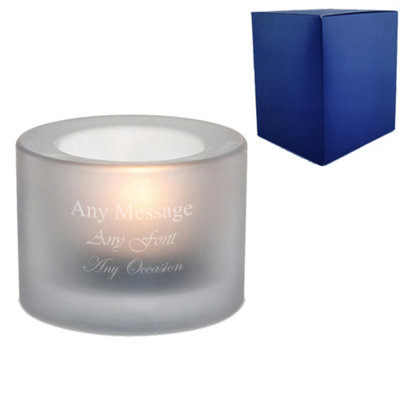  - Personalised Engraved Chunky White Tealight Holder