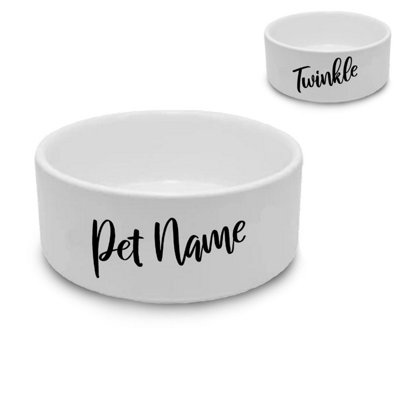  - Personalised Cat Bowl With Slanted Name 15 X 5.5Cm