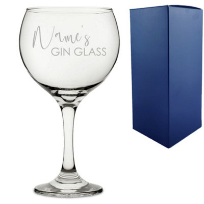  - Personalised Engraved Gin Balloon Glass With Name Design