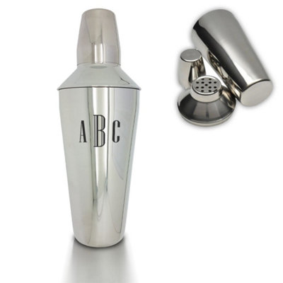  - Personalised Engraved Triple Initials Cocktail Shaker