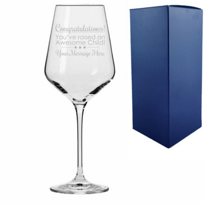  - Personalised Engraved 390Ml Infinity Wine Glass Graduation Gift For Parents