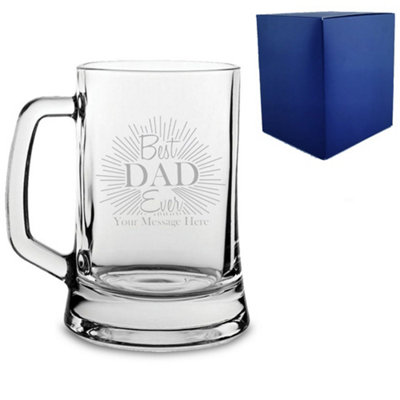  - Personalised Engraved Best Dad Ever Design Tankard