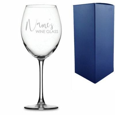  - Personalised Engraved Enoteca Scripted Name Design Wine Glass 540Ml