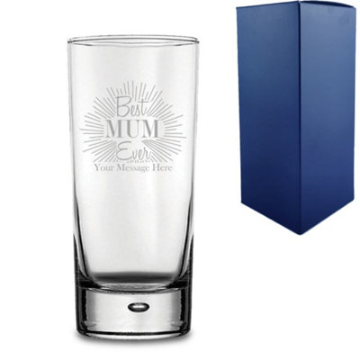  - Personalised Engraved Bubble Hiball Glass Tumbler Best Mum Ever Design