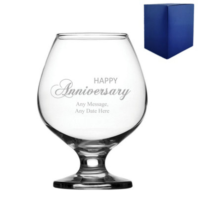  - Personalised Engraved Anniversary Bistro Brandy Gift Boxed