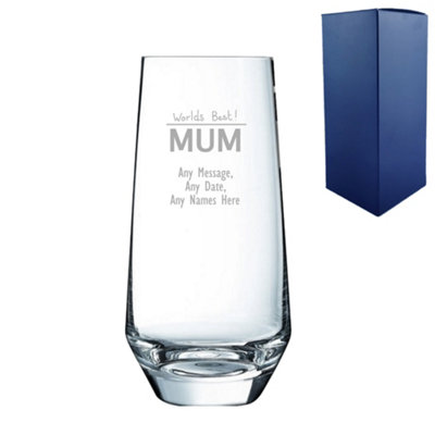  - Personalised Engraved Mother's Day Lima Hiball Glass Gift Boxed