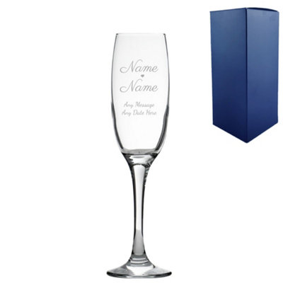  - Personalised Engraved Wedding Champagne Flute Gift Boxed