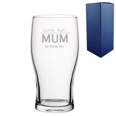  - Personalised Engraved Mother's Day Pint Glass Gift Boxed