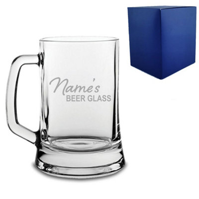  - Personalised Engraved Tankard Glass Tankard 500Ml