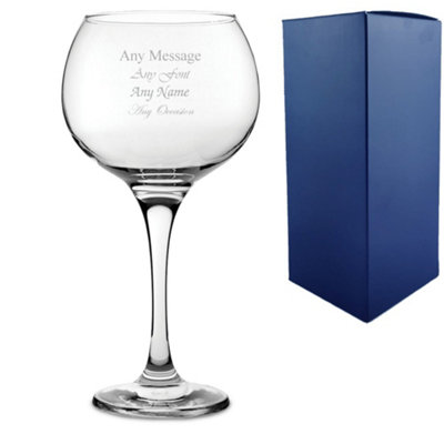  - Personalised Engraved Extra Large Ambassador Gin Balloon Glass Gift Boxed