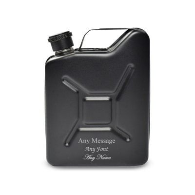  - Personalised Engraved Black Jerry Can Hip Flask