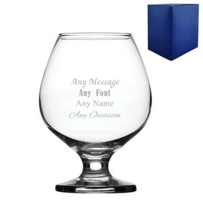  - Personalised Engraved Bistro Brandy Glass Gift Boxed