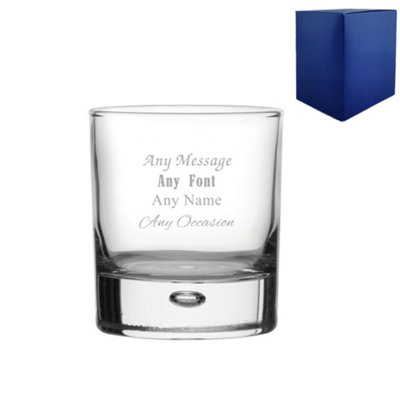  - Personalised Engraved Bubble Whisky Glass Gift Boxed