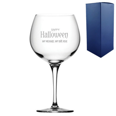  - Personalised Engraved Happy Halloween Gin Balloon Glass